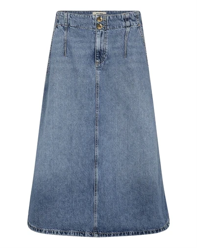 Mos Mosh - MMLeala Denim Nederdel - Mid Blue